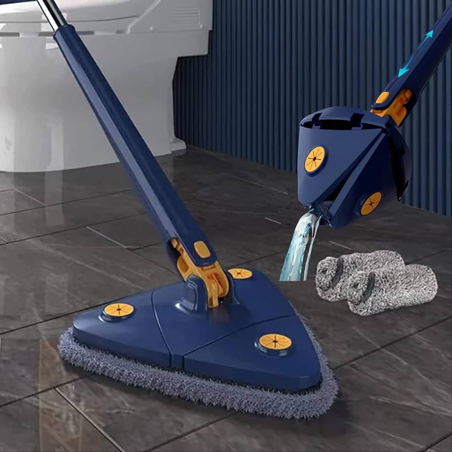 Amazon.com: 360 Degree Rotatable Adjustable Cleaning Mop - Imitation Hand Twist Quick Dry Mop, Extendable Triangle Mop 360° Rotatable Adjustable 130 Cm Cleaning Mop (Blue) : Health & Household